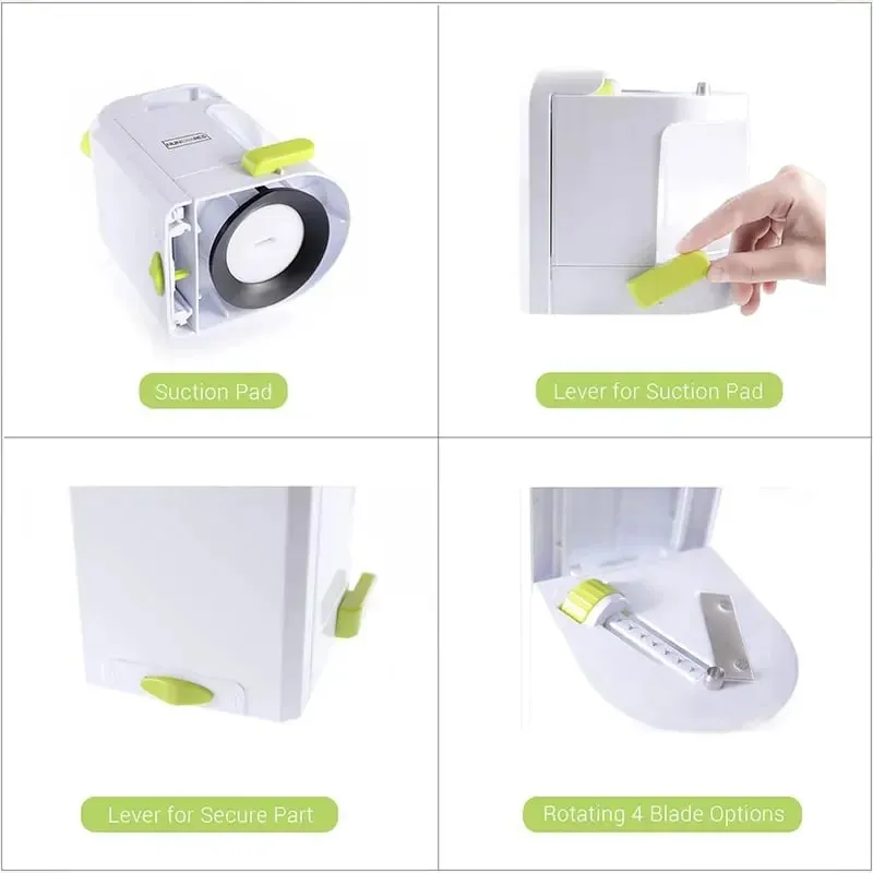 Spiralizer Sayuran 4-IN-1 Pisau Pusing Spiralizer Sayuran Pembuat Mee Zucchini dengan Cawan Sedut Penghiris Pemotong Sayur — image 5
