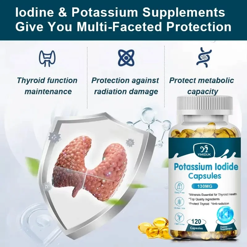 โพแทสเซียมไอโอไดด์แคปซูล KI (ไอโอดีนเสถียร) 130 mcg ต่อวัน - อาหารเสริมสำหรับต่อมไทรอยด์ — image 2