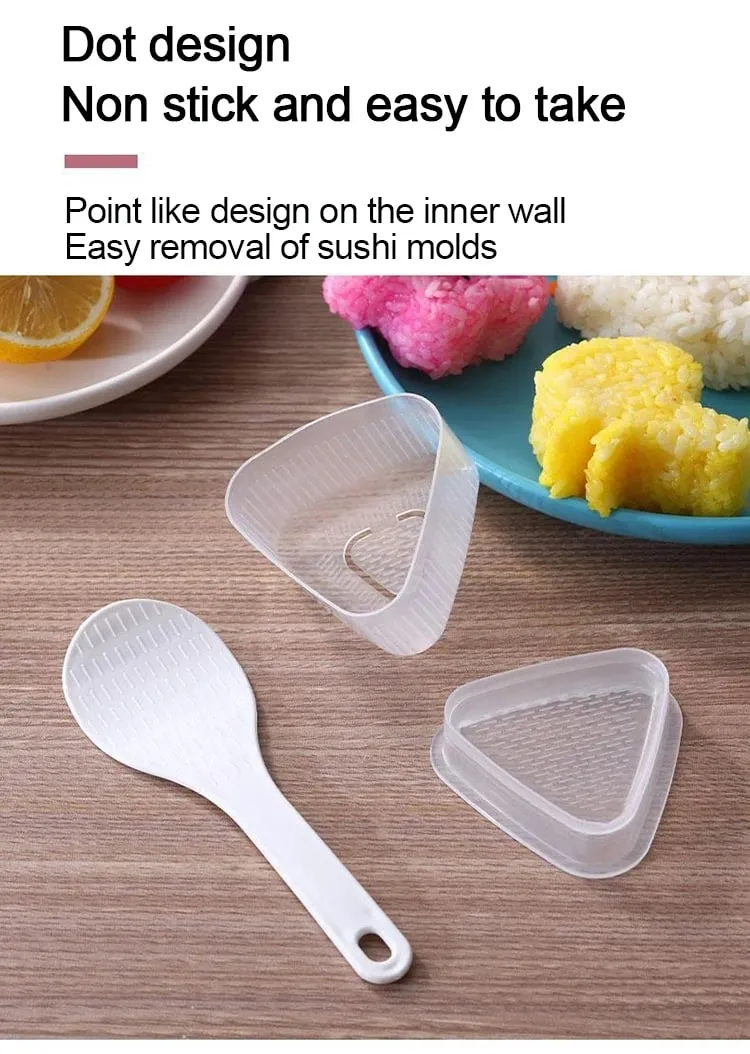 Accessori per stampi Onigiri a forma di triangolo per strumenti per la preparazione del sushi Preparare stampo per sushi Forma di stampo per riso SSGJ002 — image 9