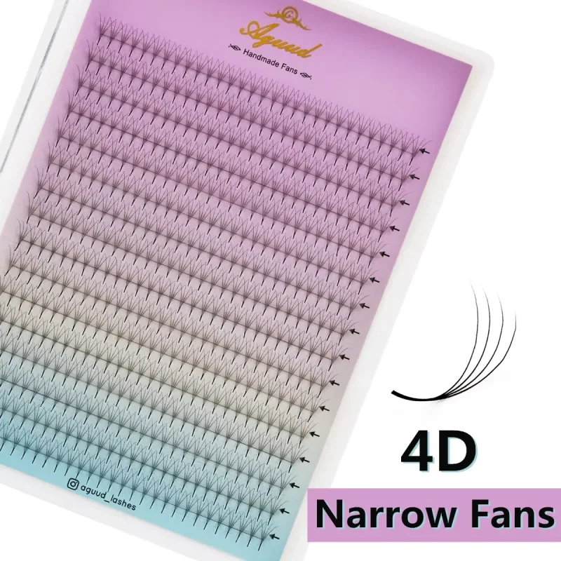 Neuer Stil, superschmale, dünne, spitze Basis, vorgefertigte Wimpernfächer, 4D, 5D, 6D, 7D, 8D, XL-Tablett, PBT, russische Volumen-Wimpernverlängerungsfächer