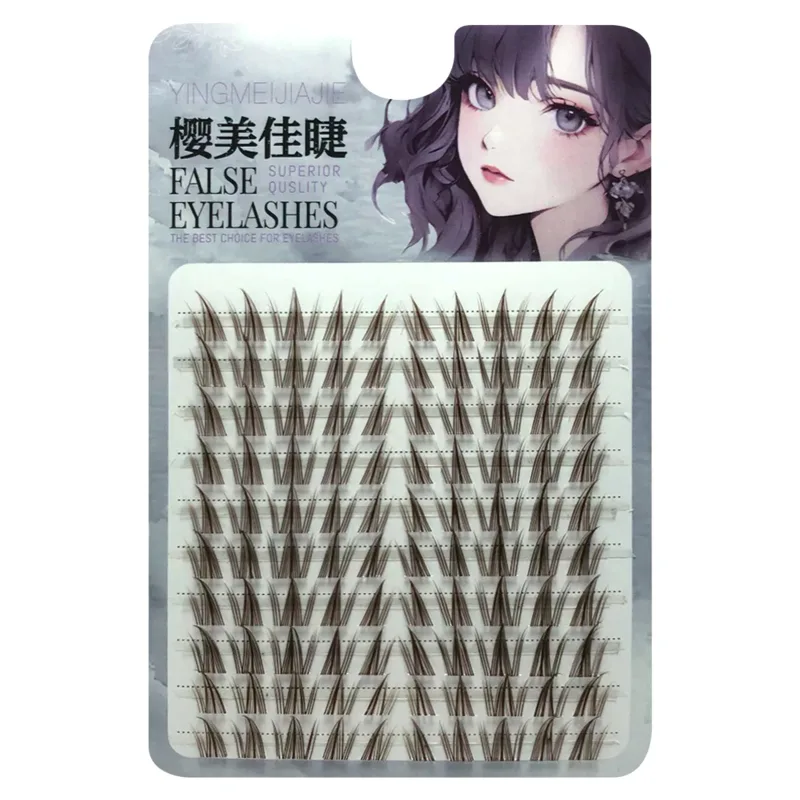 Slunečnicově hnědé umělé řasy 11-13 mm Smíšené prodloužení řas pro panenky Natural Wispy Soft Comic Eye Lashes Makeup Tool