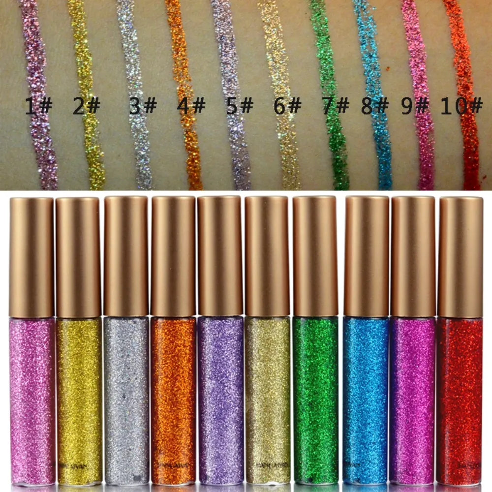 Glitzernder flüssiger Eyeliner-Stift, glitzerndes, hochglänzendes Pigment, Bühnendiamant-Lidschatten, langanhaltendes, wasserfestes Augen-Make-up — image 4