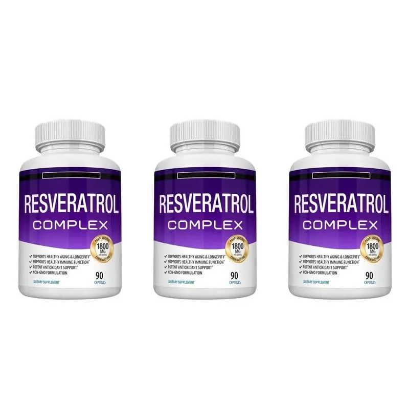 Resveratrol อาหารเสริม 1800 Mg สารต้านอนุมูลอิสระ Complex สำหรับ Healthy Aging สุขภาพสนับสนุนระบบภูมิคุ้มกันสำหรับผู้ชายผู้หญิง 90 แคปซูล — image 8