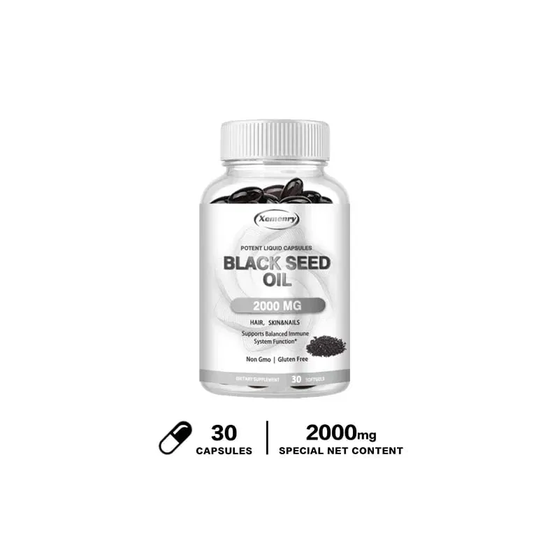Vegan Black Seed Oil Capsules - Pure Cold Pressed - Black Cumin Seed Oil Capsules Non-GMO Vegan Black Seed Oil Supplement