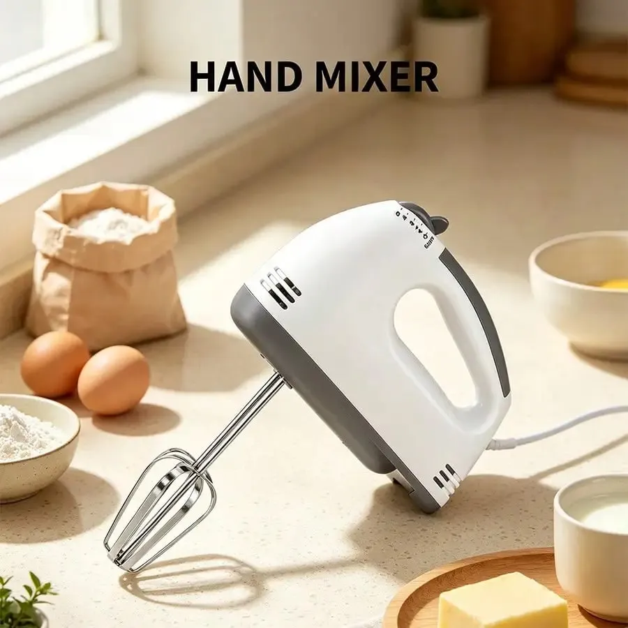 Electric Handheld Egg Beater Stand Mixer Small Automatic Cream Whipping Machine For Home Baking 5 Speed Settings Electric Egg Beater For Home Use Handheld Electric Egg Beater. — image 6