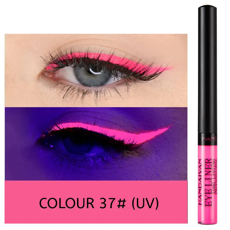 UV Light Neon Eyeliner Pen Eyes Makeup Red Waterproof Liquid Color Eye Liner Pencil Make Up Cosmetics Yellow Matte Purple Pen — image 27