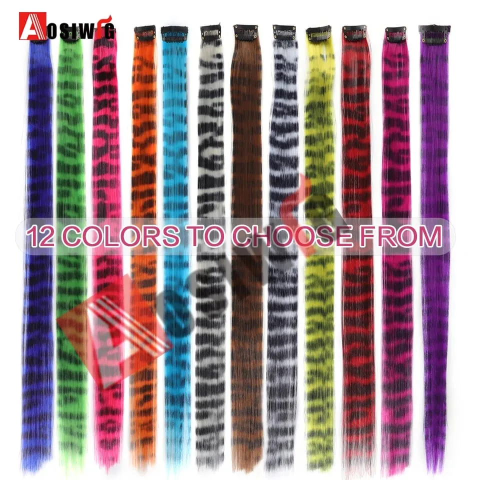 5PC สังเคราะห์ Feather Hair Extensions พร้อมคลิปทนความร้อนตรงผมสีสีดำคลิปผมสตรี 8G — image 6