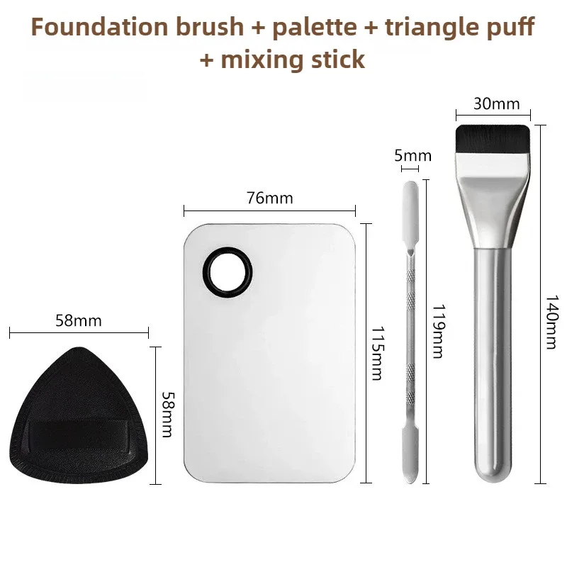 Ultratynd Foundation Brush Makeup Mixing Palette med Spatel Flad Face Contour Brush Kosmetisk Puff Blender Beauty Makeup Tools — image 12