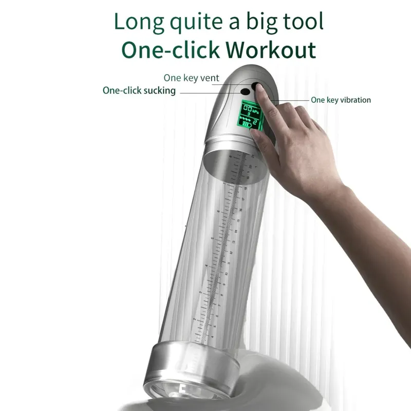 LCD Männlich Streicheln Spielzeug Automatische Druck Penis Erektion Training Reduktion Empfindlichkeit Sex Gerät Saug Vibration Masturbator