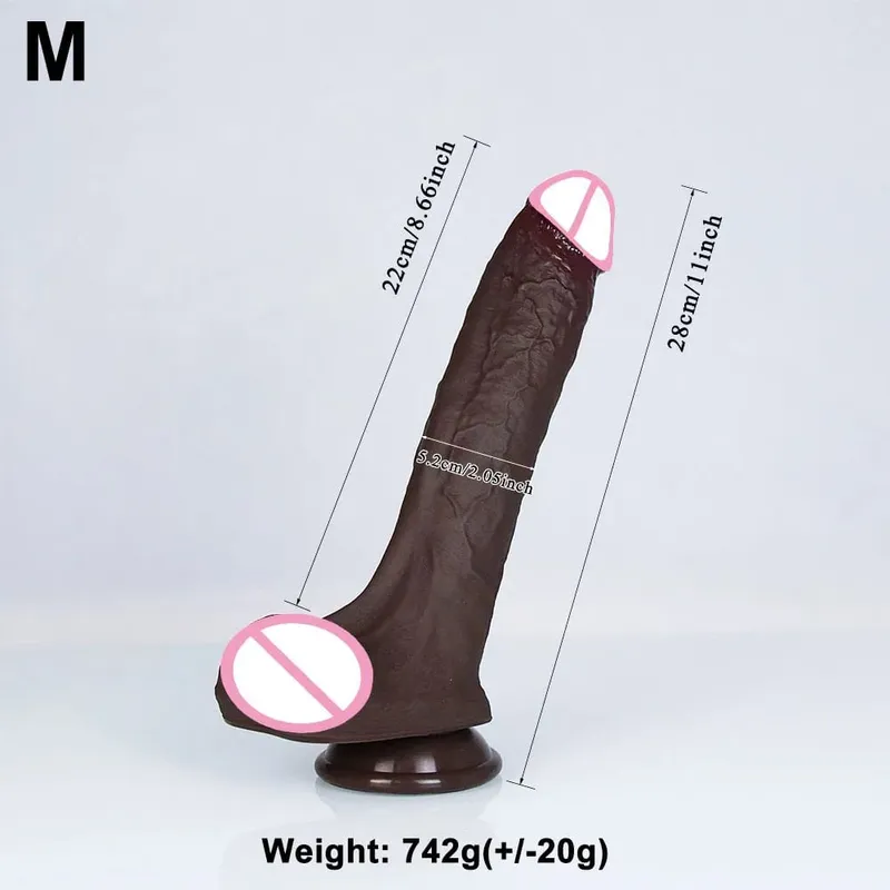 Realistik Lembut Besar Hitam Dildo Double Silikon Sedutan Cawan Zakar Wanita Faraj Melancap Zakar/batang Wanita Lelaki Dubur Mainan Seks Dewasa — image 12