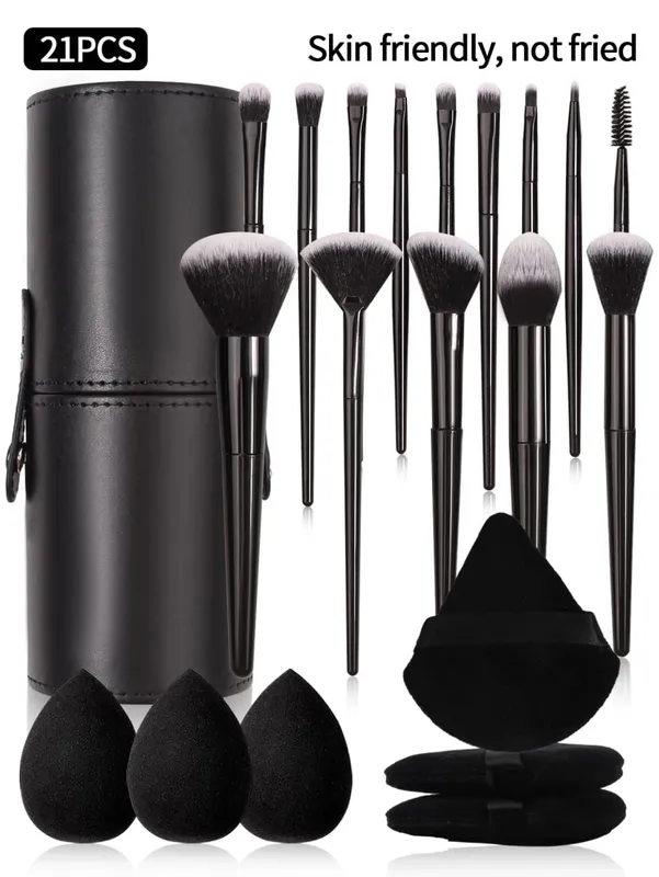ชุดแปรงแต่งหน้าสีดำ Professional Super soft แปรงรายละเอียด Blush Brush Foundation คอนซีลเลอร์อายแชโดว์แปรงผู้หญิงเครื่องมือความงาม