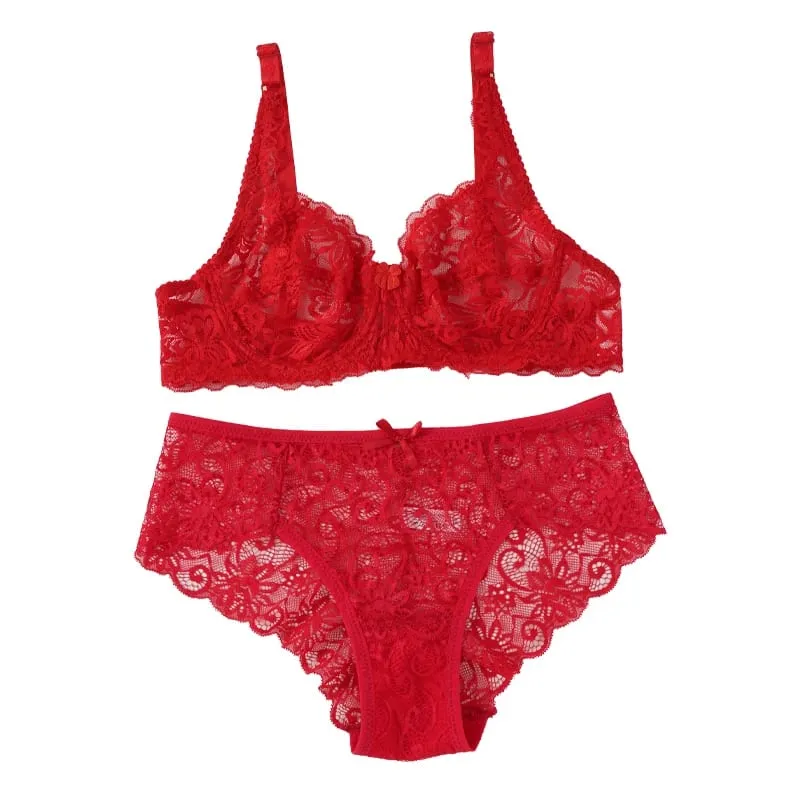 Sexy Spitze Bh Set Frauen Push-Up Nicht-pad Atmungsaktive Bügel Dünne Feste Höschen Unterwäsche Exquisite Dessous Täglichen — image 10