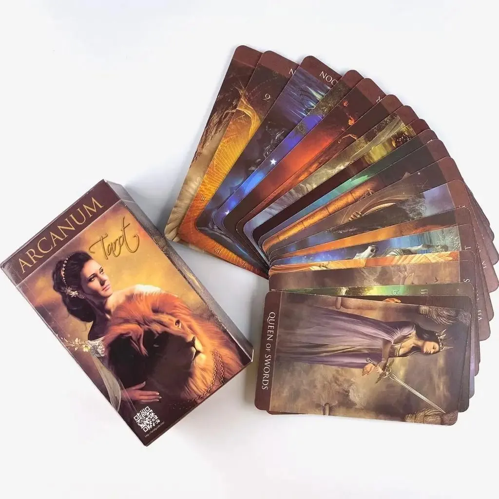 10.3*6 ซม.ภาษาอังกฤษเต็มรูปแบบ Arcanum Tarot 78 การ์ดดาดฟ้าลึกลับ Divination Oracle เล่นการ์ดครอบครัว Party Board เกม — image 3