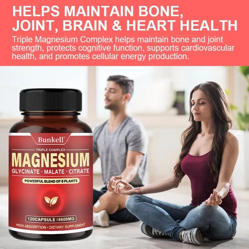 Magnesiumcomplex - Magnesiumglycinaatmalaatcitraat - Bevordert de energie en de gezondheid van de slaapbotten. Glutenvrij en niet-GMO — image 6