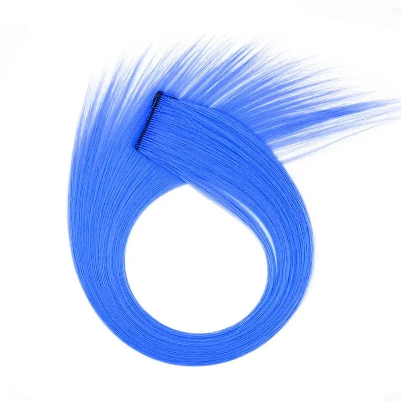 Clip sintetica lunga dritta da 22 pollici nelle estensioni dei capelli Posticci ad alta temperatura Colori arcobaleno Accessori per capelli per le donne — image 21