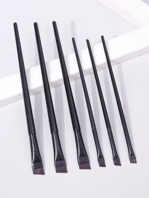 6 adet ince Eyeliner makyaj fırçası seti ince astar fırçaları profesyonel açılı kaş fırçası yüksek kaliteli kaş kontur makyaj aracı