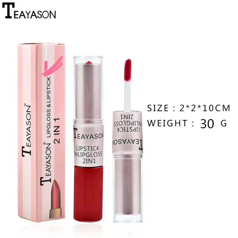 Rossetto liquido opaco impermeabile non trasferibile a lunga tenuta rosa lucidalabbra tinta trucco idratante per donne e signore — image 7