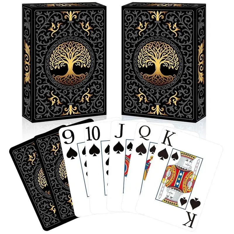 ไพ่ 2 แพ็ค | ไพ่พิมพ์ใหญ่ | ง่ายต่อการสับไพ่โป๊กเกอร์พรีเมี่ยมสำหรับเกมไพ่ Family Game Night Table M