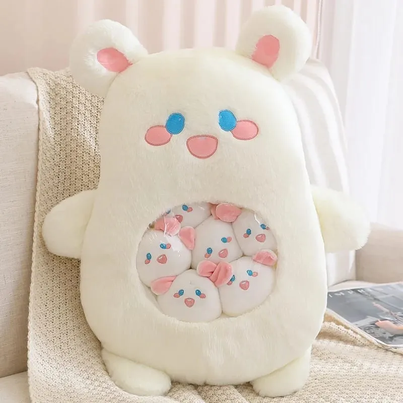 Petits jouets à l'intérieur, 6 pièces, mignon Panda Koala lapin dinosaure animaux de dessin animé, oreiller en peluche doux, coussin de canapé en peluche, oreiller de décoration intérieure — image 9