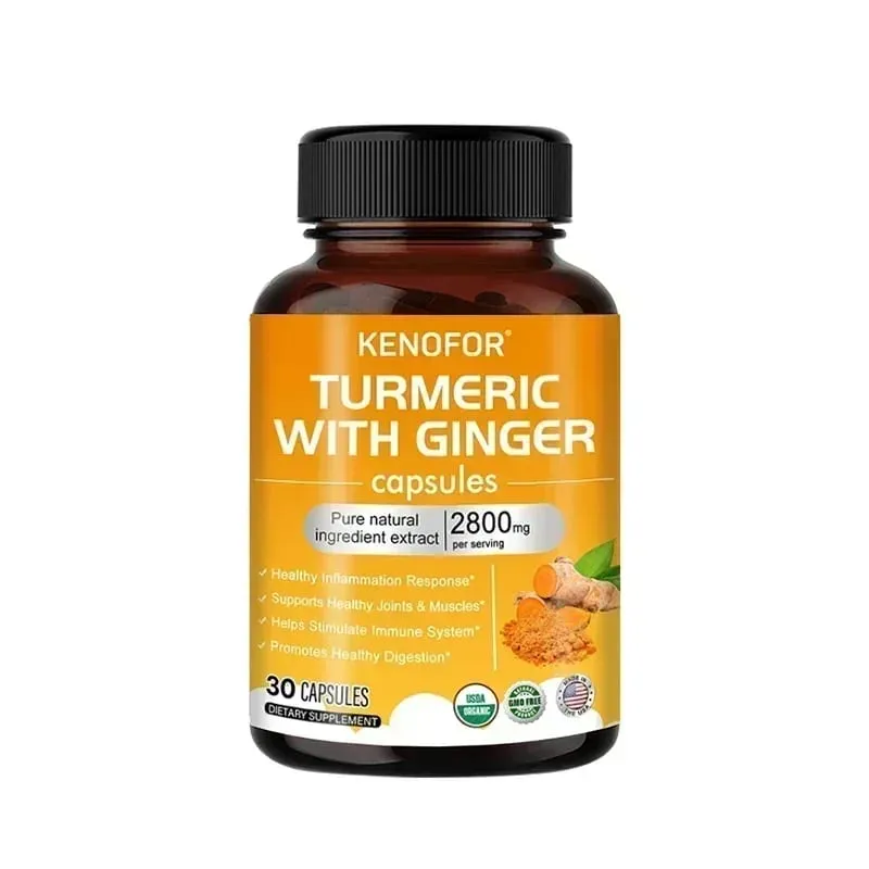 Curcuma Capsule di curcumina 1600 mg con zenzero e MSM Supporto antiossidante Comfort articolare Cuore Benessere cognitivo e digestivo — image 8