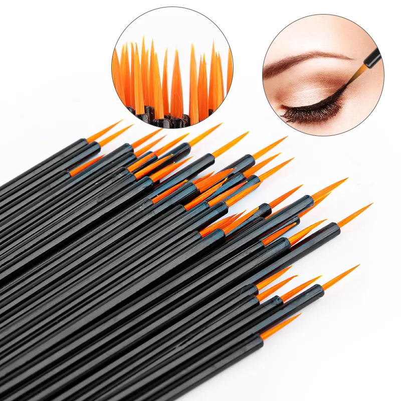Nuovo 50/100 pezzi pennello eyeliner applicatore ombretto punta fine penne eyeliner pennelli estensione ciglia bacchette cosmetiche — image 2
