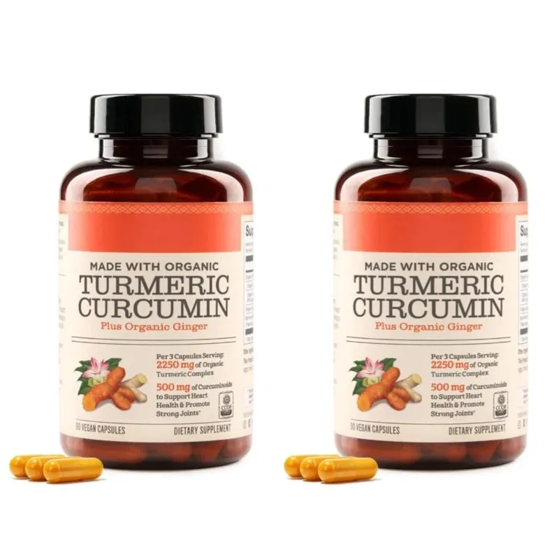 Veganské kapsle Kurkuma Curcumin Plus vyrobené s organickým zázvorem podporuje zdraví kloubů a zdraví srdce Kapsle bez GMO 90 — image 8