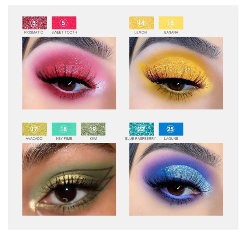 30-Farben-Lidschatten-Palette, Regenbogen-Korallen-Perlen-Glitzer, matte Pailletten, Schimmer, hochpigmentierter Lidschatten, Make-up für Partys und Tanzshows — image 7