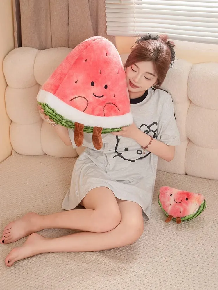 23/45 cm carino fetta di anguria peluche cuscino viso sorridente carino triangolare frutta cuscino rosso con gambe peluche decorazione regalo — image 9