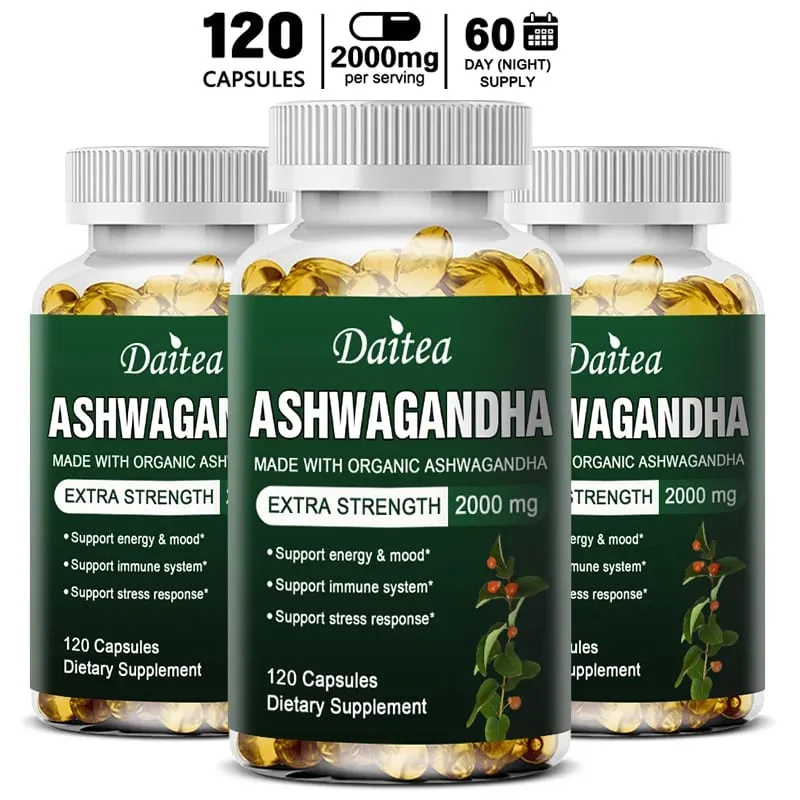 Daitea Organic Ashwagandha Extract Capsules 2000mg for Mood Sleep Energy Support - Antioxidant Supplement — image 10