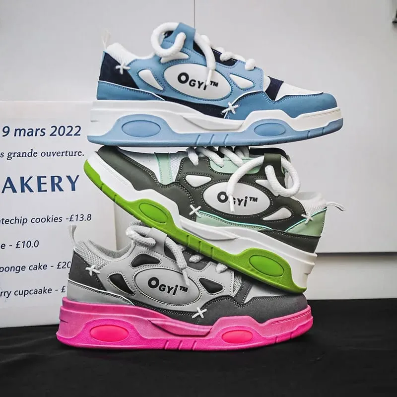 2023 neue Turnschuhe männer Bequeme Low-top Schnürung Plattform Erhöhte Casual Schuhe Outdoor Skateboard Schuhe Turnschuhe für Männer — image 4