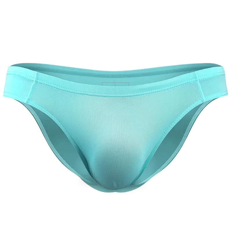 2 pezzi mutande da uomo in seta di ghiaccio traspirante sexy sottile U convesso trasparente un pezzo pantaloncini a triangolo a vita bassa testa — image 25
