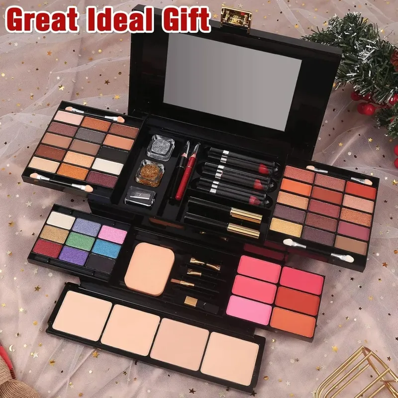 ชุดแต่งหน้า All-in-One Color Spirit Professional Matte Shimmer อายแชโดว์ลิปสติกบลัชออนกันน้ำพร้อมแปรง Mirror Case — image 6