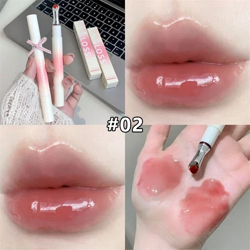 Kakashow Mirror Watery Lip Gloss Iron Brush Head Jelly Lipgloss Moisturizing Lip Tint Lipstick Nature Nude Lips Makeup Cosmetics — image 9