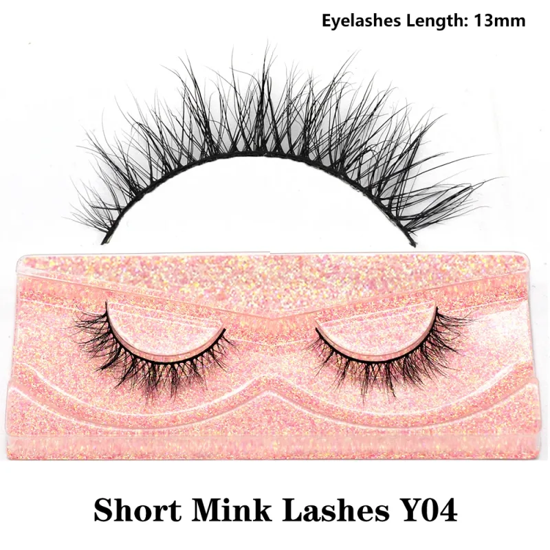 Mink จริงปุยสั้น Eye Lashes Extension Wispy นุ่มธรรมชาติขนตาปลอมสั้นสวมใส่ทุกวัน Full Strip Lashes แต่งหน้า — image 13