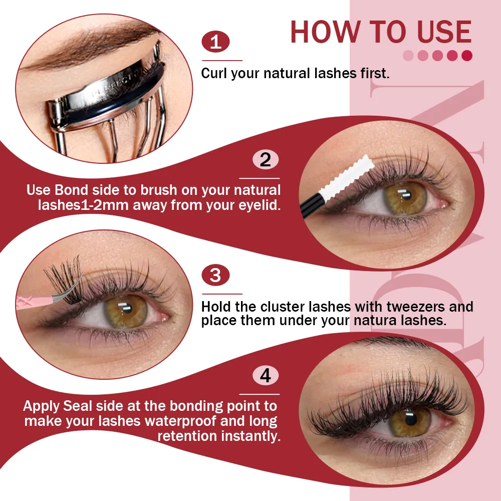 Fadvan DIY Cluster Wimpers Gemengd Lade Individuele Wimpers Volume Wimpers Zachte Natuurlijke Wimpers Mink Lash Cluster Valse Wimpers — image 6
