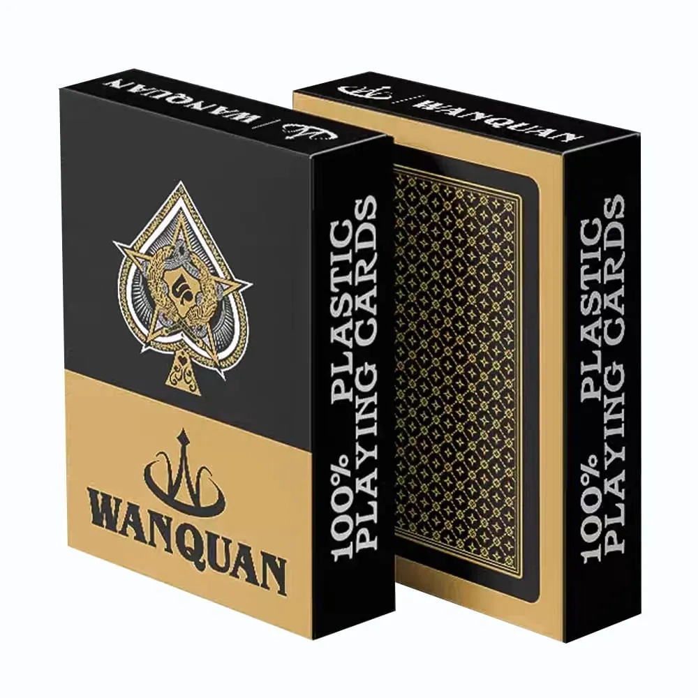 Premium Black Glod Hrací karty PVC Plast Vodotěsné Odolné pokerové karty Velký balíček karet pro večírky — image 1
