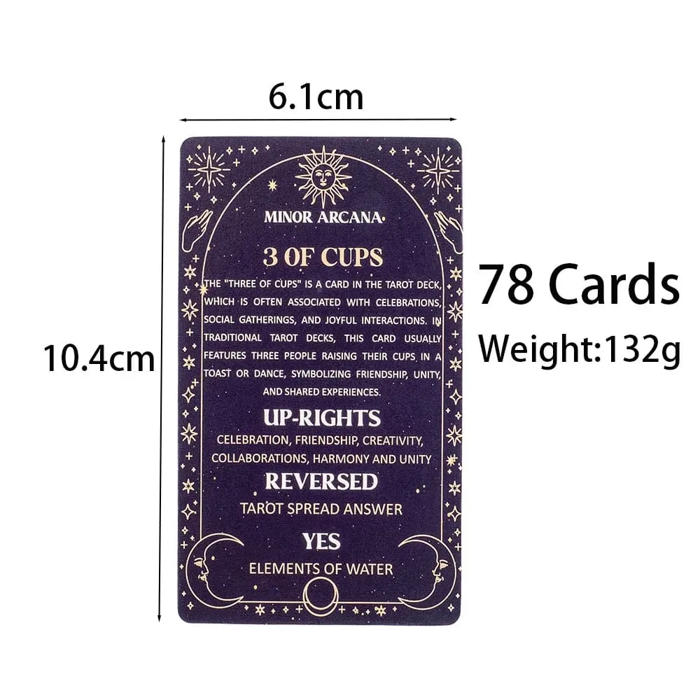 Signification Tarot Cartes 78 Cartes Deck Anglais Visions Divination Edition Jeu de société pour débutants Format de poche Tarot Learning Deck — image 4