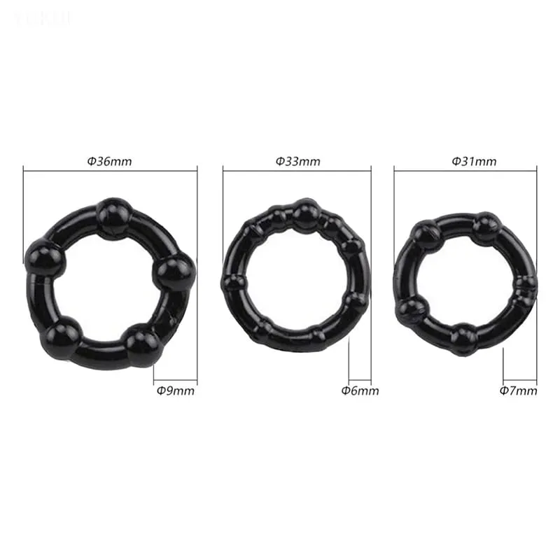 3 Pz/set Anello Del Rubinetto Eiaculazione di Ritardo Anello Del Pene Giocattoli Del Sesso Per Gli Uomini Cazzo Ingrandimento Del Silicone Forniture Per Adulti 18+ Erezione più forte — image 3