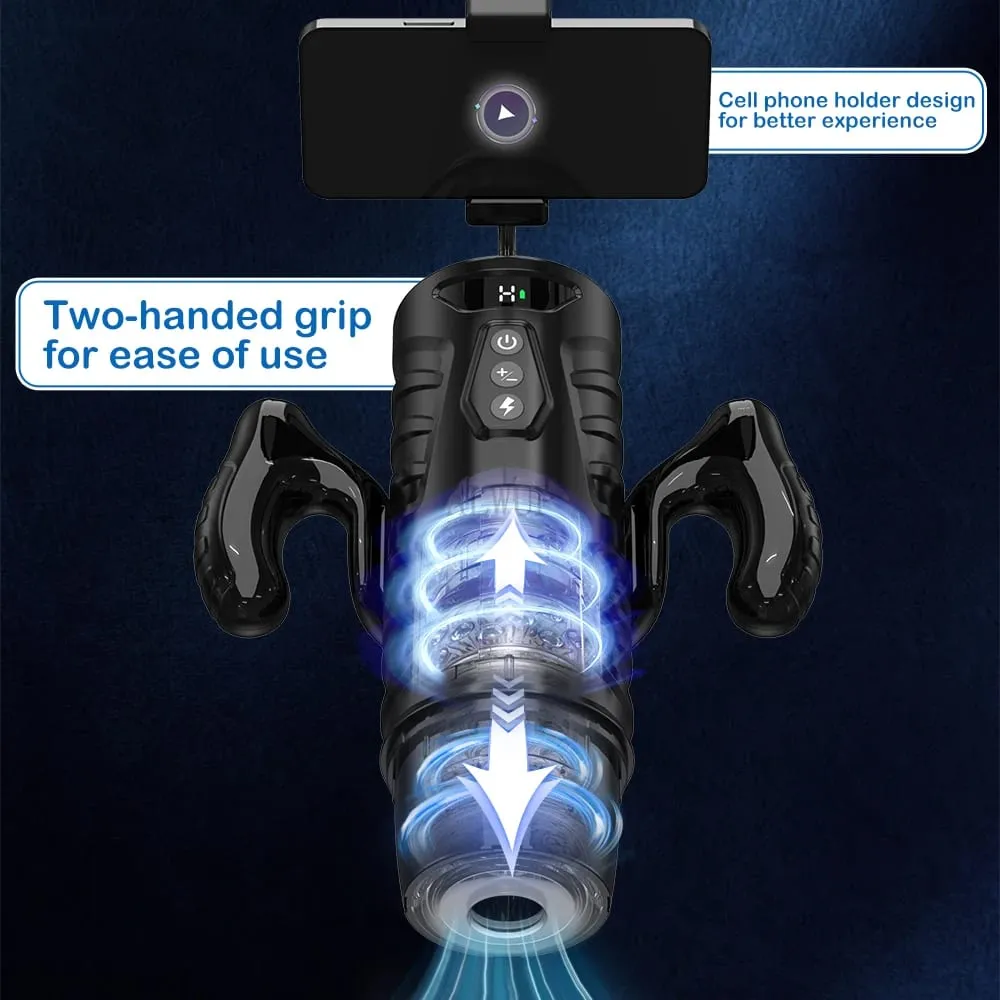 Teleskopischer männlicher Masturbator, automatischer Mastubator-Cup für Männer, 7 Schub-Rotationsmodi, Penispumpe, Kolben, Blowjob, Sexmaschine — image 3
