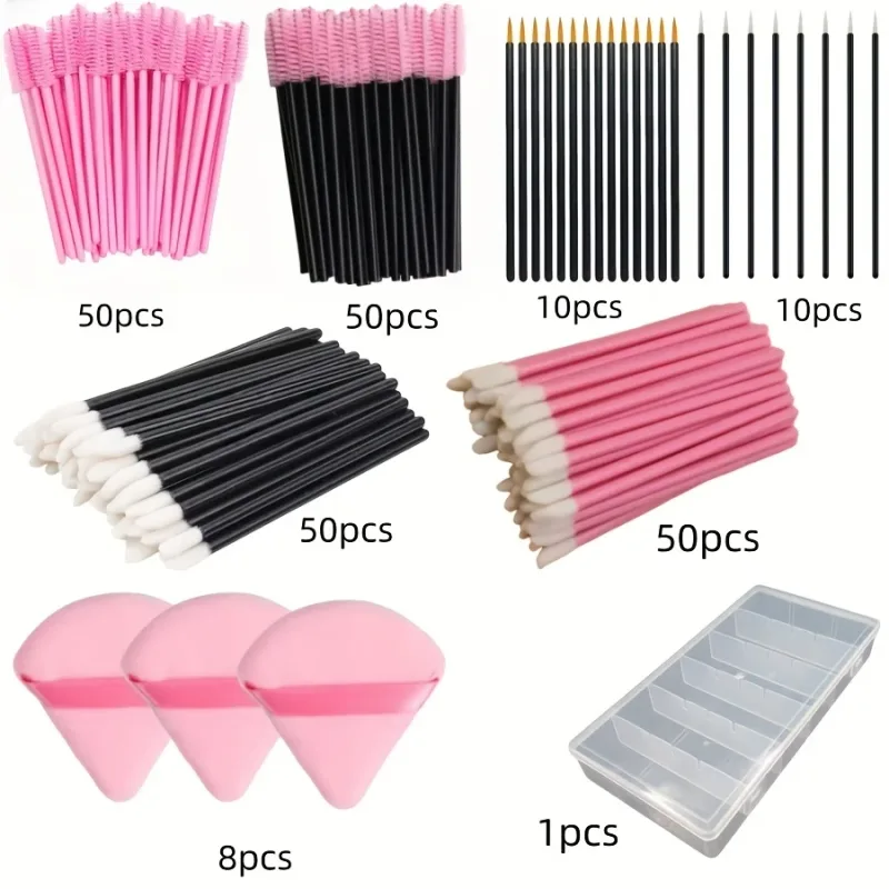 229PCS Makyaj Fırça Seti - 100 Kirpik ve 100 Dudak Fırçası, Saklama Kutulu Yeni Başlayanlar/Profesyoneller için Hepsi Bir Arada Kit (Salon ve Ev Kullanımı) — image 7