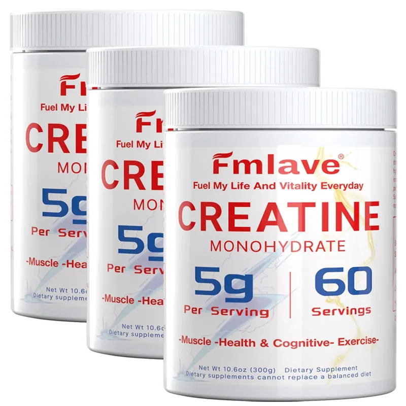 Fmlave Creatine Monohydrate Micronized Powder 300g - 60 เสิร์ฟ 5,000 มก. ต่อมื้อ (5g) - สำหรับผู้ชายและผู้หญิงการเจริญเติบโตของกล้ามเนื้อและการกู้คืน — image 4