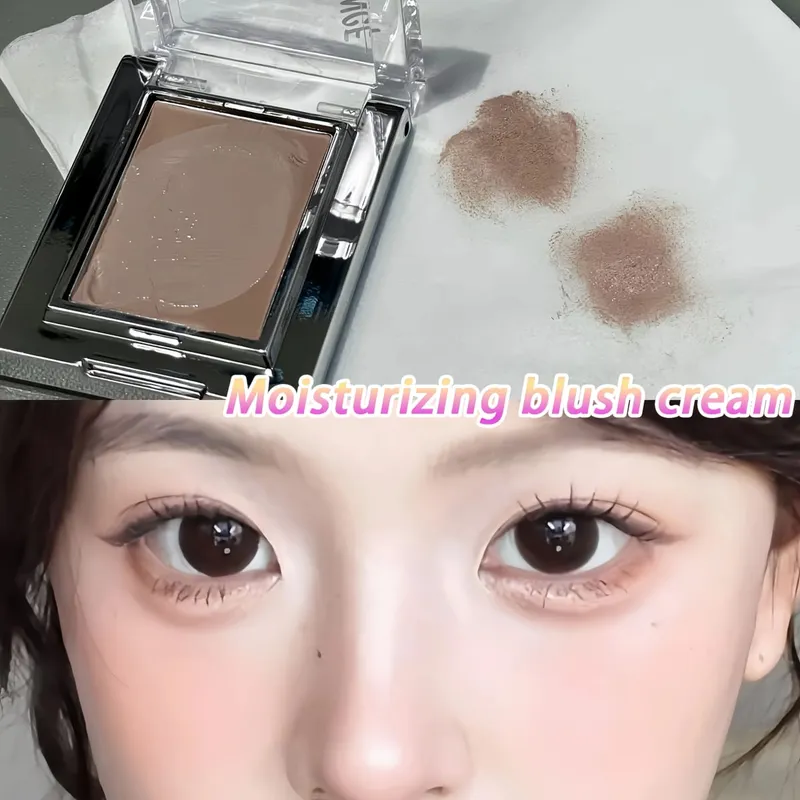 Herorange Misty Matte Cream Blush avec ensemble de pinceaux de maquillage Texture mate à faible saturation éclaircit la peau pour créer des looks de maquillage charmants — image 3