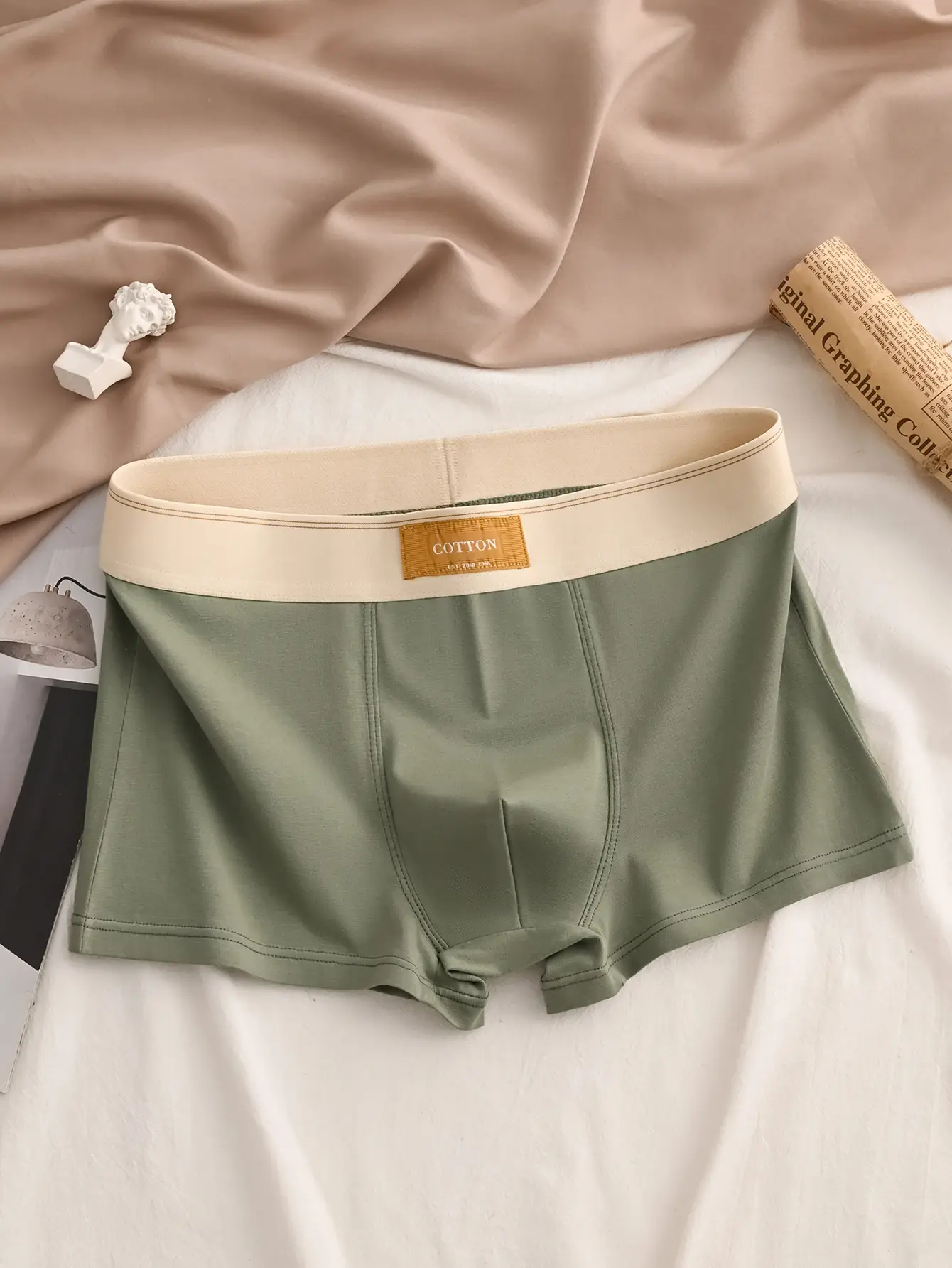Boxer da uomo in cotone di alta qualità 3 pezzi Boxer sportivi morbidi e sani Casual alla moda Pantaloncini da uomo alla moda Biancheria intima — image 3