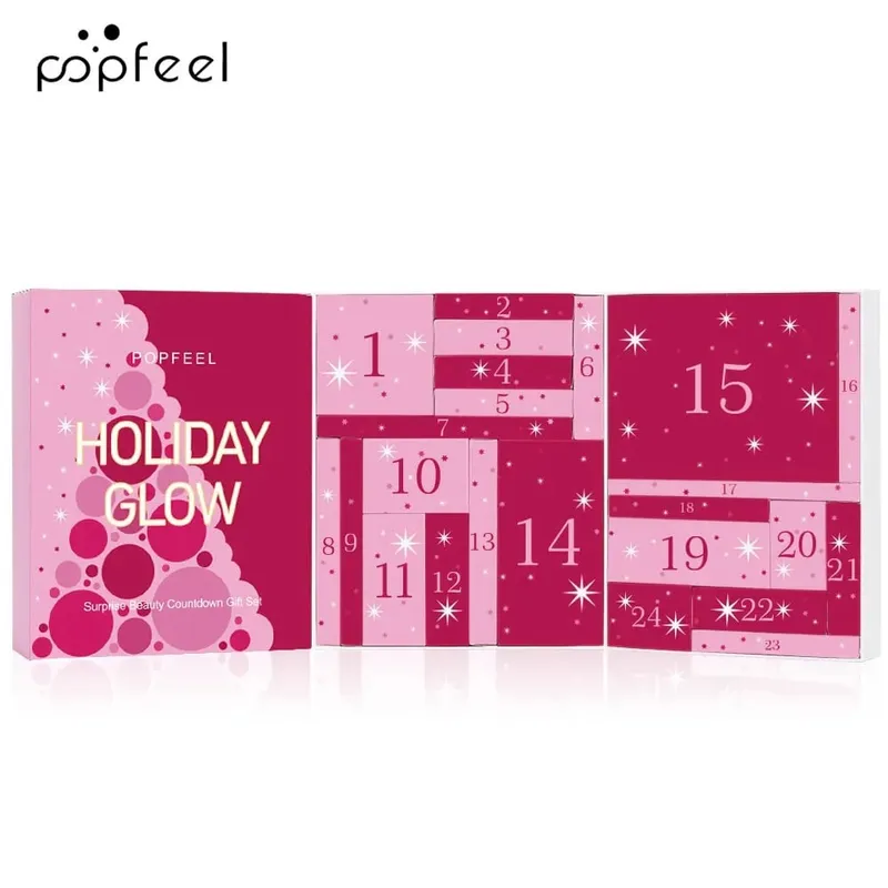 Christmas Countdown Makeup Set Lipstick Eye Shadow Cosmetics 24-Piece Holiday Beauty Advent Calendar Gift Box for Women Girls — image 5