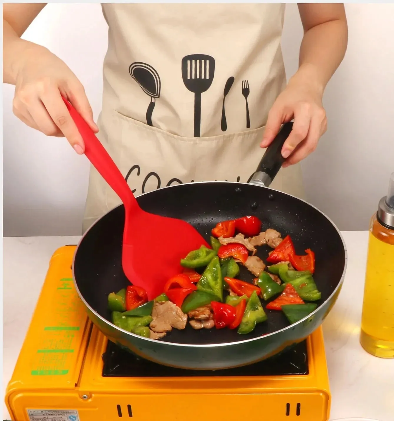 ไม้พายซิลิโคนแพนเค้กพลั่วไข่เจียว Spatula Turner สำหรับไข่ปลาแพนเค้ก Non Stick กว้างนุ่มพิซซ่า Shovel Kitchen Scraper — image 6