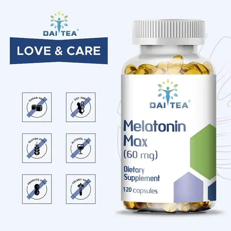 Melatonina MAX (60 Mg) Szybko rozpuszczalne kapsułki - Szybsze zasypianie Promuj głęboki sen i odpoczynek Łatwe do spożycia Zdrowie immunologiczne — image 4