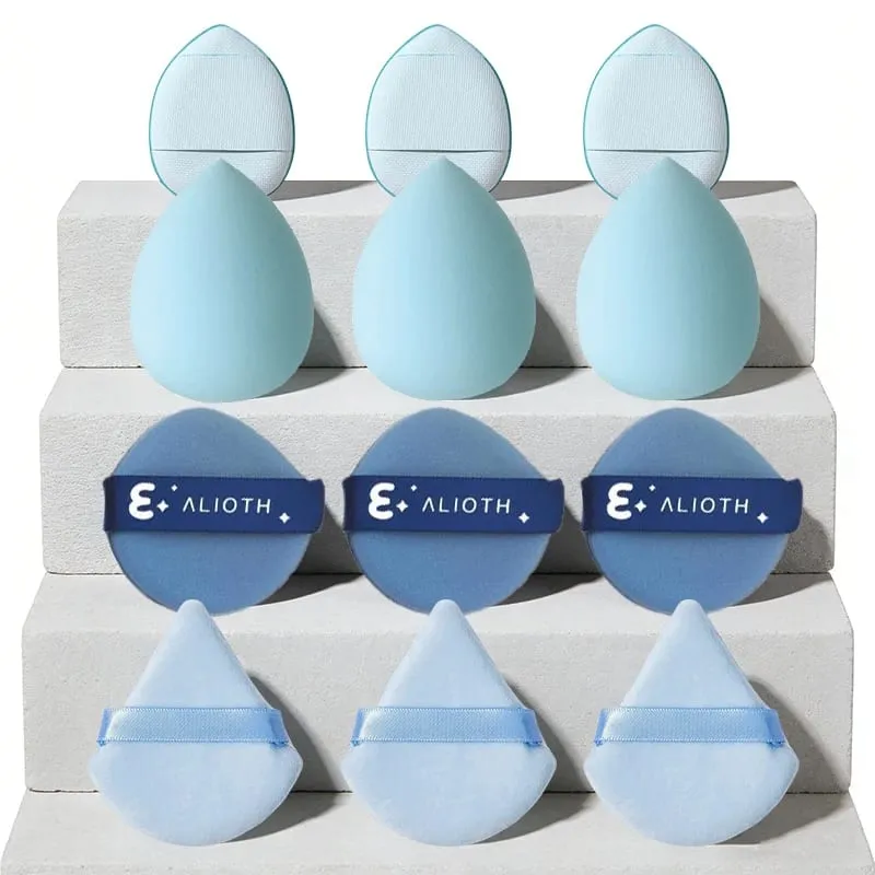 12-teiliges tragbares Make-up-Schwamm-Set, tragbare Foundation, Kosmetikquaste für Gesicht, Concealer, Mischen, Beauty-Schwamm, flüssige Creme, Power — image 14