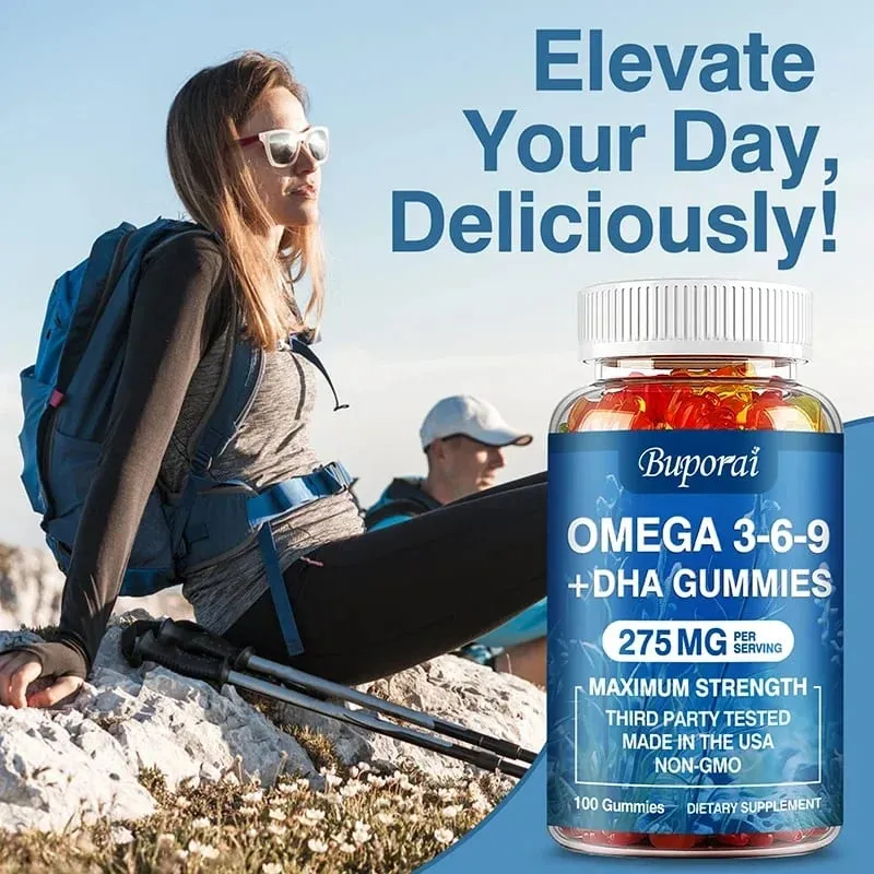 Omega 3 6 9 + DHA Gummies - Brain Health Enhances Concentration Memory Improves Blood Circulation Eye Support — image 7