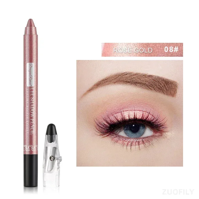 12 cores glitter caneta sombra de longa duração fosco sombra paleta brilhante iluminador prata roxo delineador lápis cosméticos — image 11
