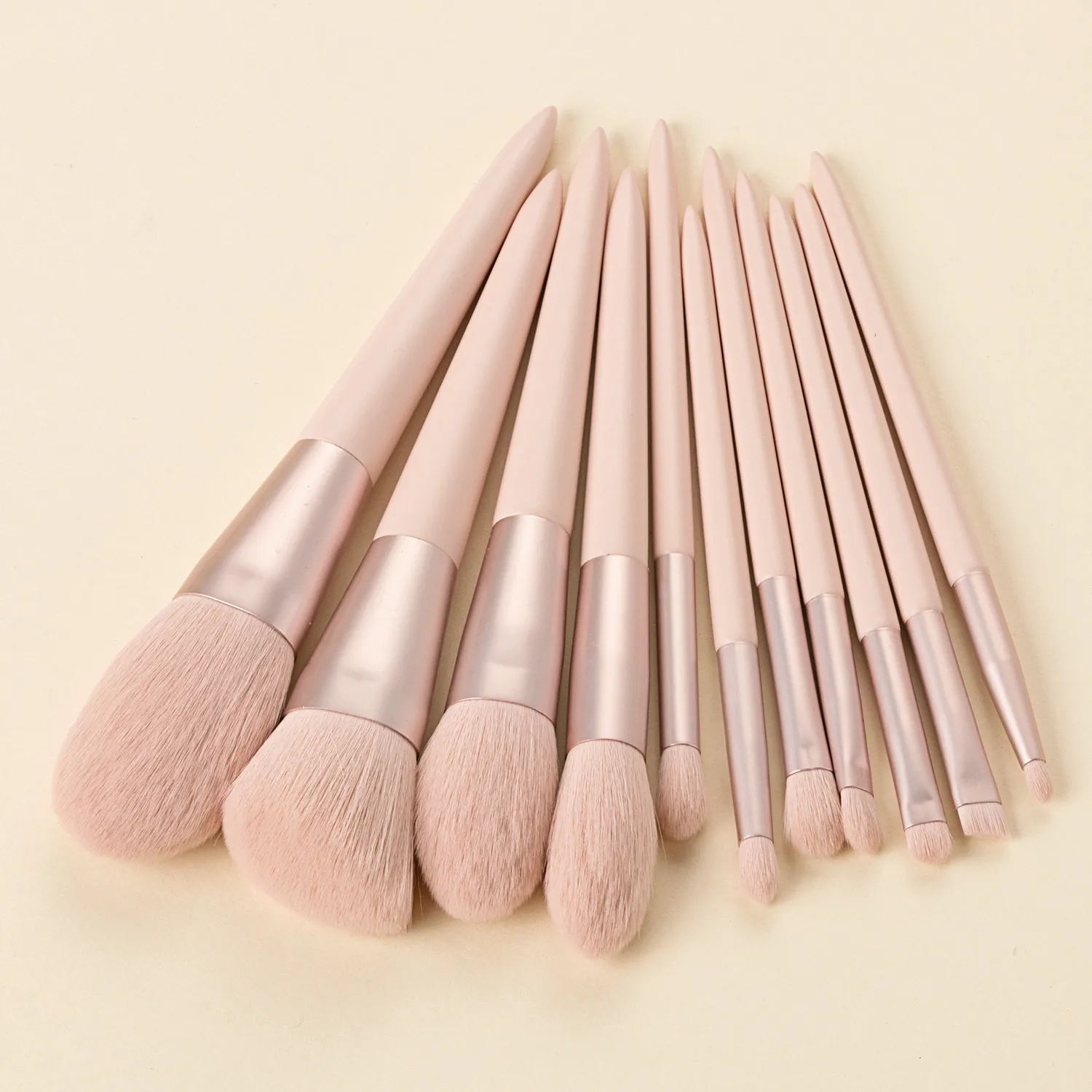 11 pcs Pink Makeup Brushes Set Vegan Eyebrow Eyelash Powder Synthetic Hair Foundation Brush Make Up Tools For Women — image 3
